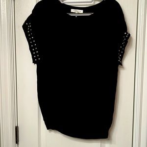 Sandro size 2 black silver studded sleeve shirt. Very lightly used